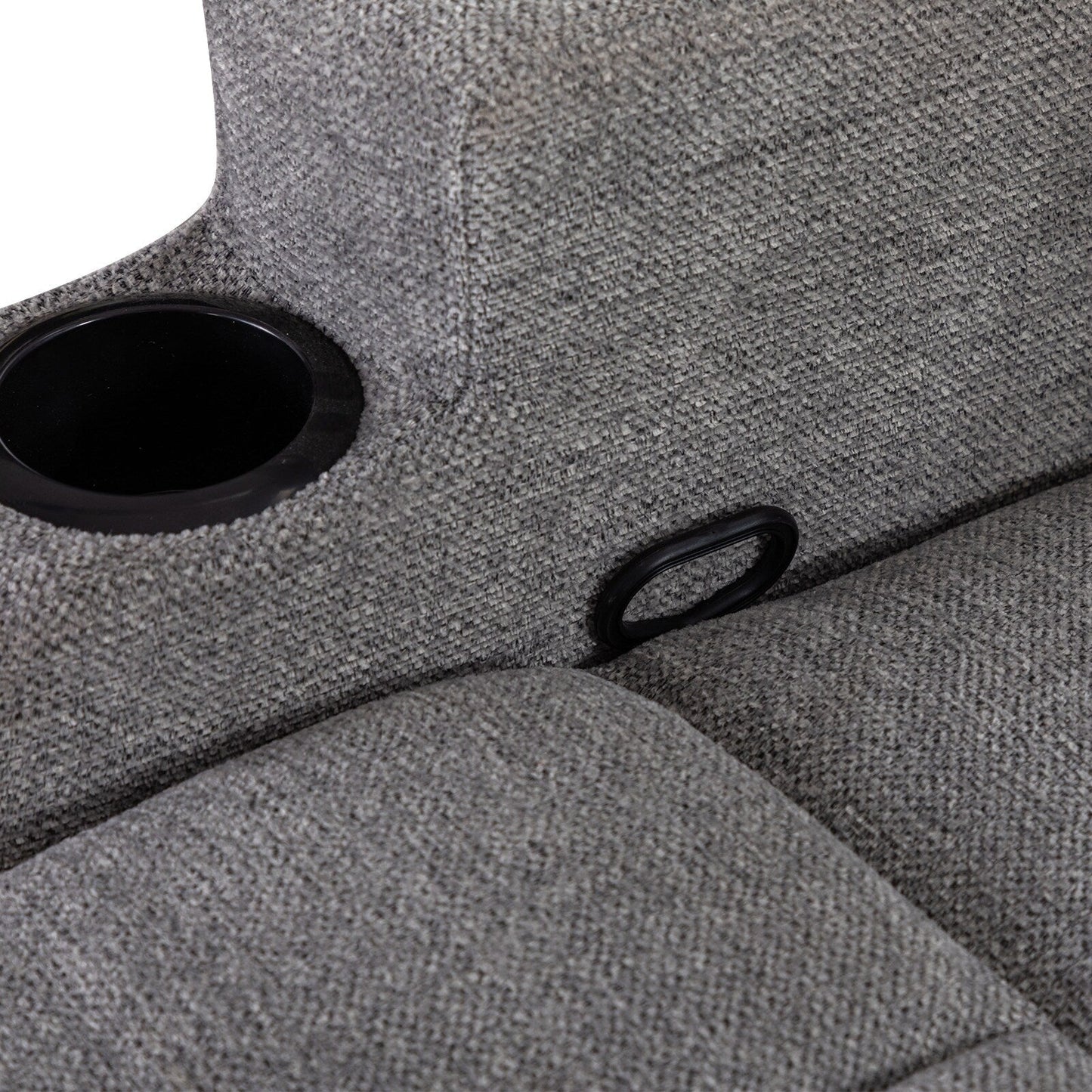 Manual Recliner Massage and Heating Chair Sofa with 2 Cup Holders Breathable Fabric