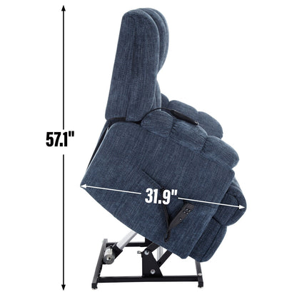 Power Lift Recliner Chair with Dual Motor, Massage & Heat (Chenille)