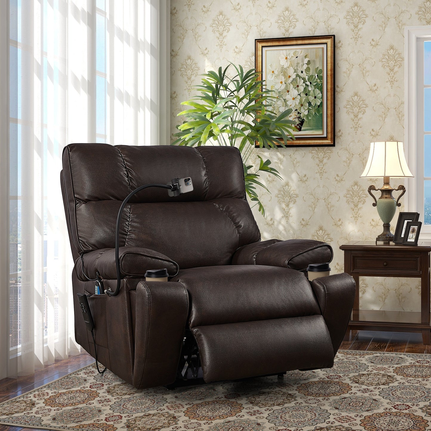 Power Lift Recliner Chair with Dual?OKIN Motors, Infinite Recline, Massage & Heat
