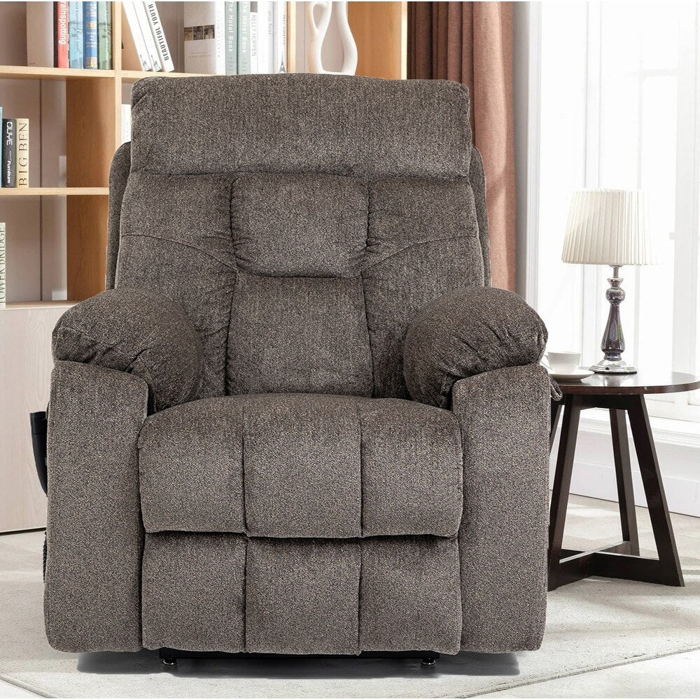 Power Lift Recliner Chair with Massage and Heat for Elder,Bigmen Electric Recliner Dual Motor Cup Holders,Side Pocket