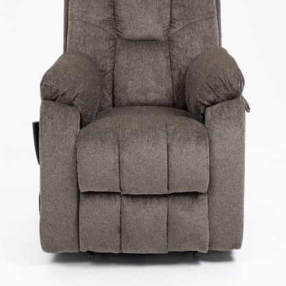 Power Lift Recliner Chair with Massage and Heat for Elder,Bigmen Electric Recliner Dual Motor Cup Holders,Side Pocket