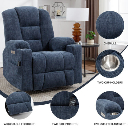 Power Lift Recliner Chair with Massage and Heat for Elderly