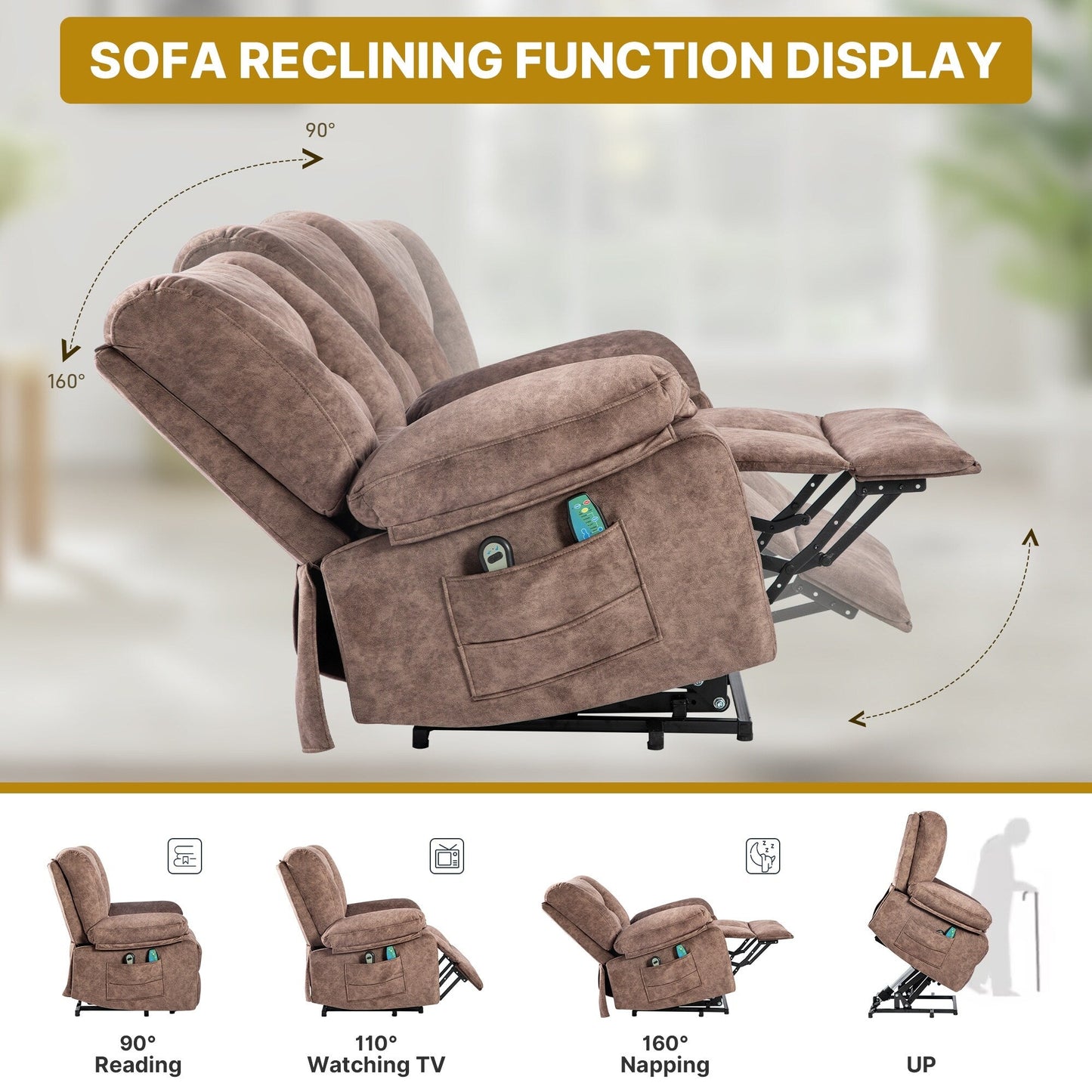 Power Lift Recliner Chair with Massage, Heat & 330?lbs Capacity