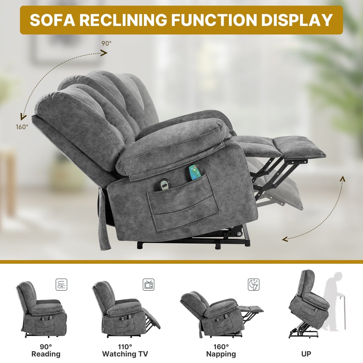 Power Lift Recliner Chair with Massage, Heat & 330?lbs Capacity