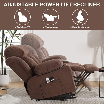 Power Lift Recliner Chair with Massage, Heat & USB—Electric Lift Sofa
