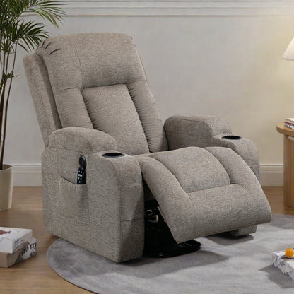 Power Lift Recliner Chair with Massage, Lumbar Heat, USB Charging Port, and Cup Holders