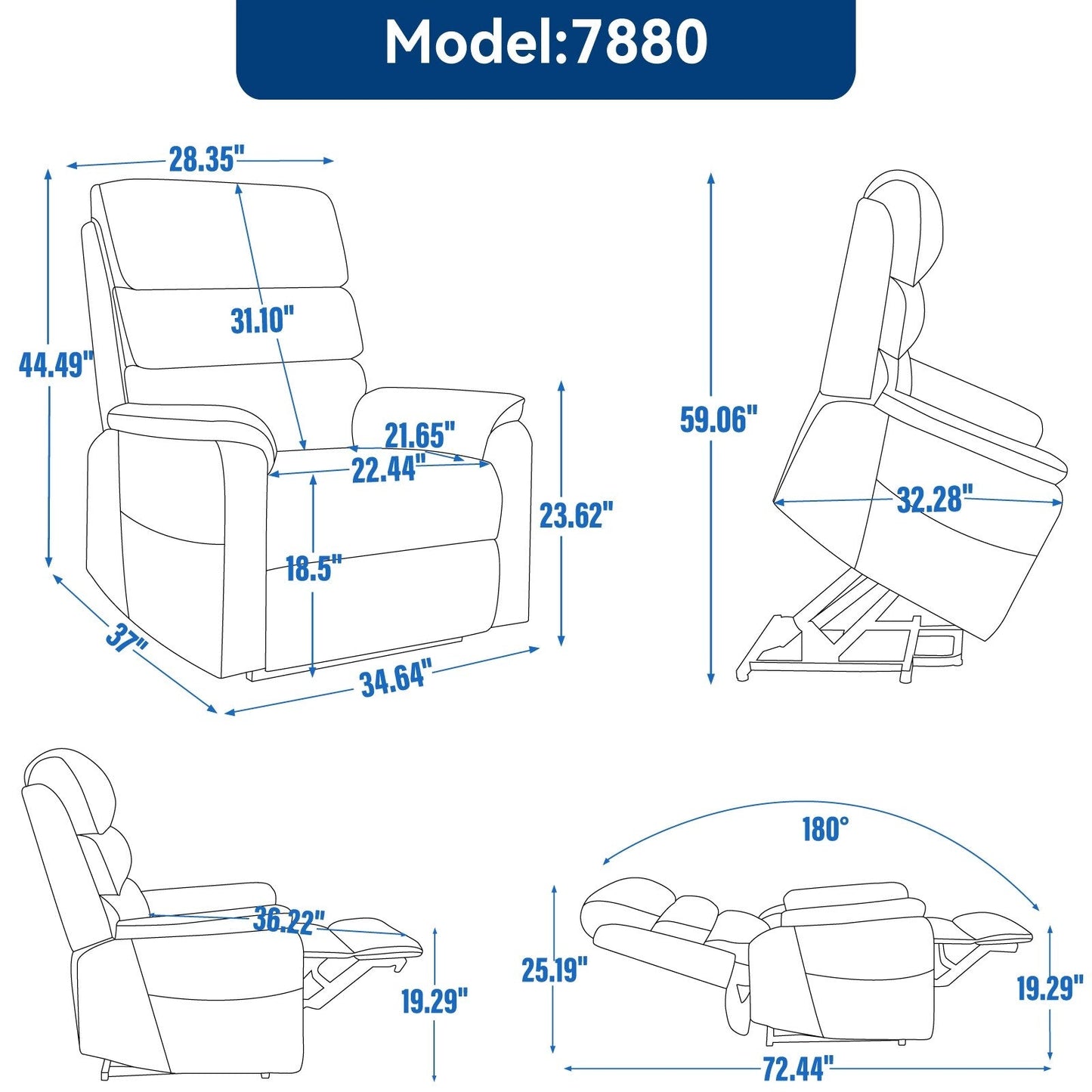 Power Lift Recliner Chair with Power-Remote