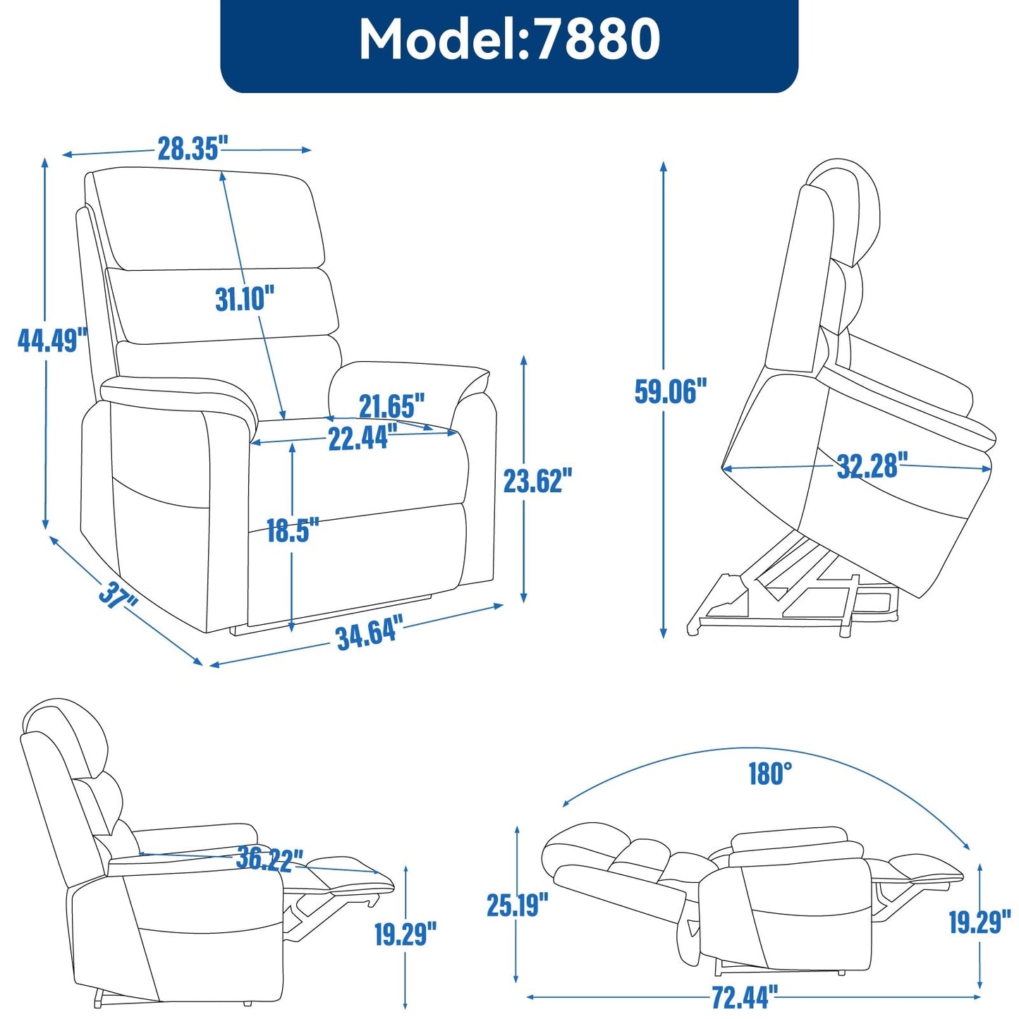 Power Lift Recliner Chair with Power-Remote