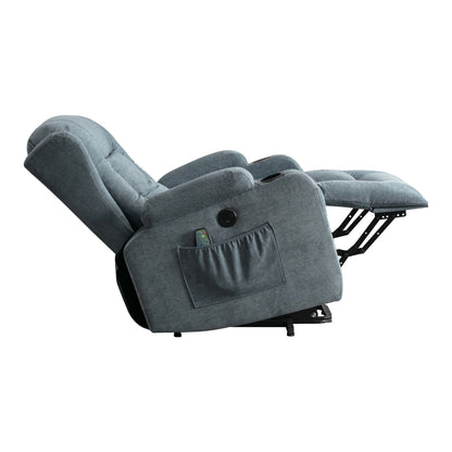 Power Lift Recliner Chair with Vibration Massage, Heating, USB Port, and Side Storage Pockets