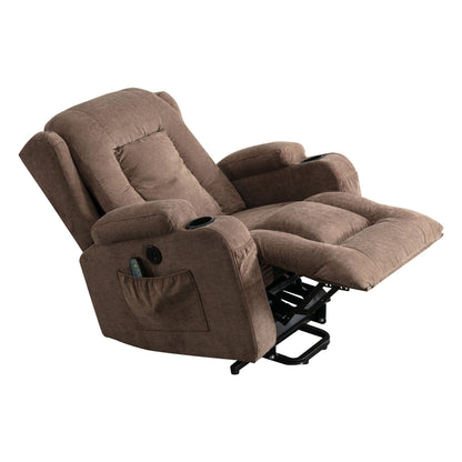 Power Lift Recliner Chair with Vibration Massage, Heating, USB Port, and Side Storage Pockets
