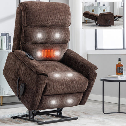Power Lift Recliner Chair,Dual Infinite Position, Heat Massage, Remote