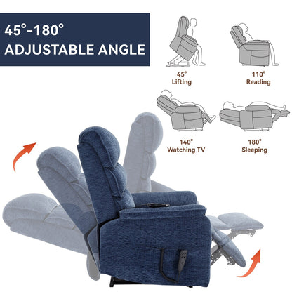 Power Lift Recliner Chair,Dual Infinite Position, Heat Massage, Remote