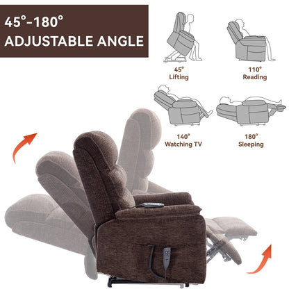 Power Lift Recliner Chair,Dual Infinite Position, Heat Massage, Remote
