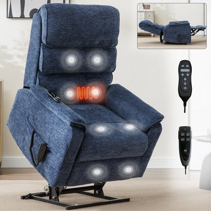 Power Lift Recliner Chair,Dual Infinite Position, Heat Massage, Remote