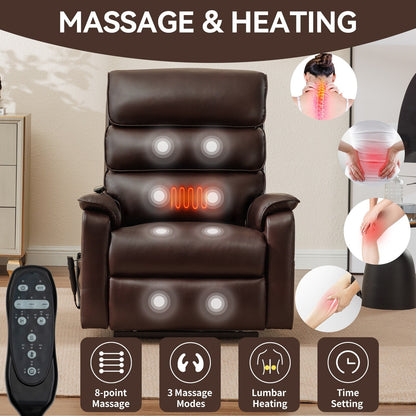 Power Lift Recliner Chair,Dual Infinite Position, Heat Massage, Remote