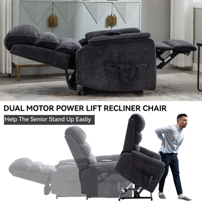 Power Lift Recliner Chair,Dual Infinite Position, Heat Massage, Remote
