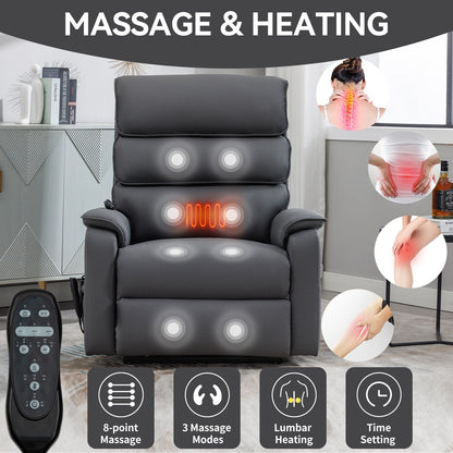 Power Lift Recliner Chair,Dual Infinite Position, Heat Massage, Remote