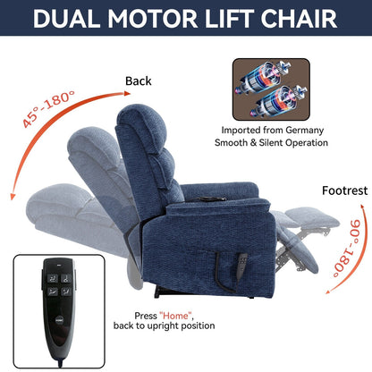 Power Lift Recliner Chair,Dual Infinite Position, Heat Massage, Remote