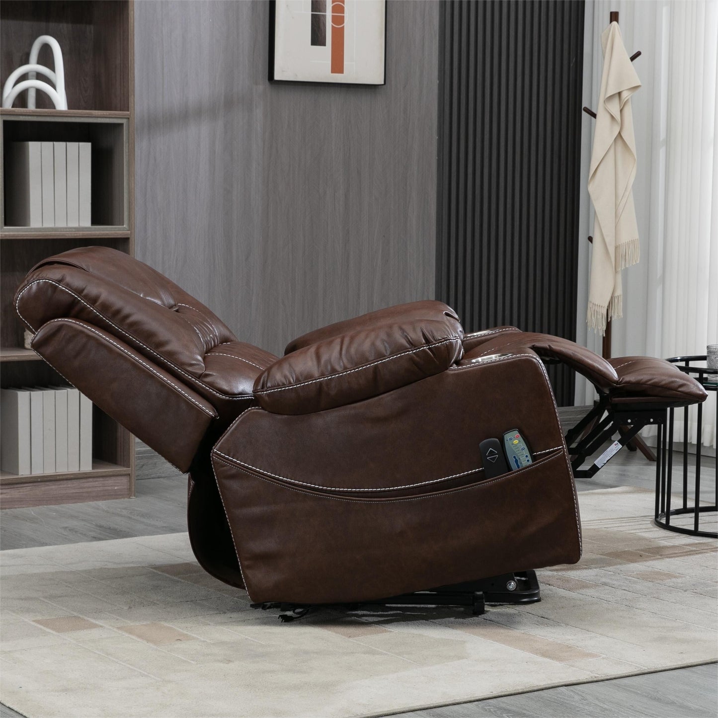 Power Lift Recliner Leather with Massage and Heating
