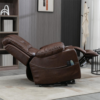 Power Lift Recliner Leather with Massage and Heating