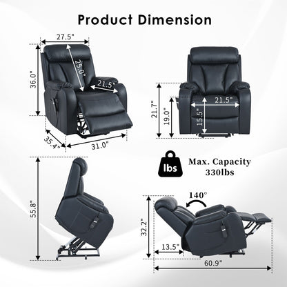 Power Lift Recliner for Elderly with Remote & Side Pocket