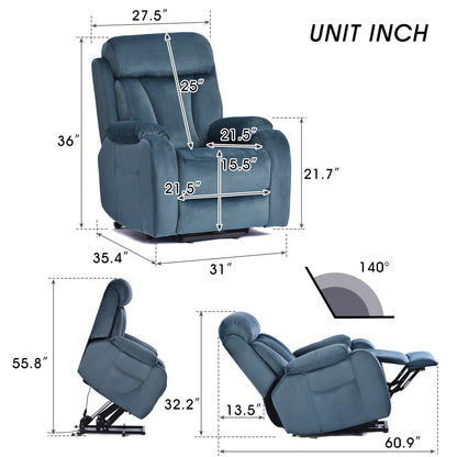 Power Lift Recliner for Elderly with Remote & Side Pocket
