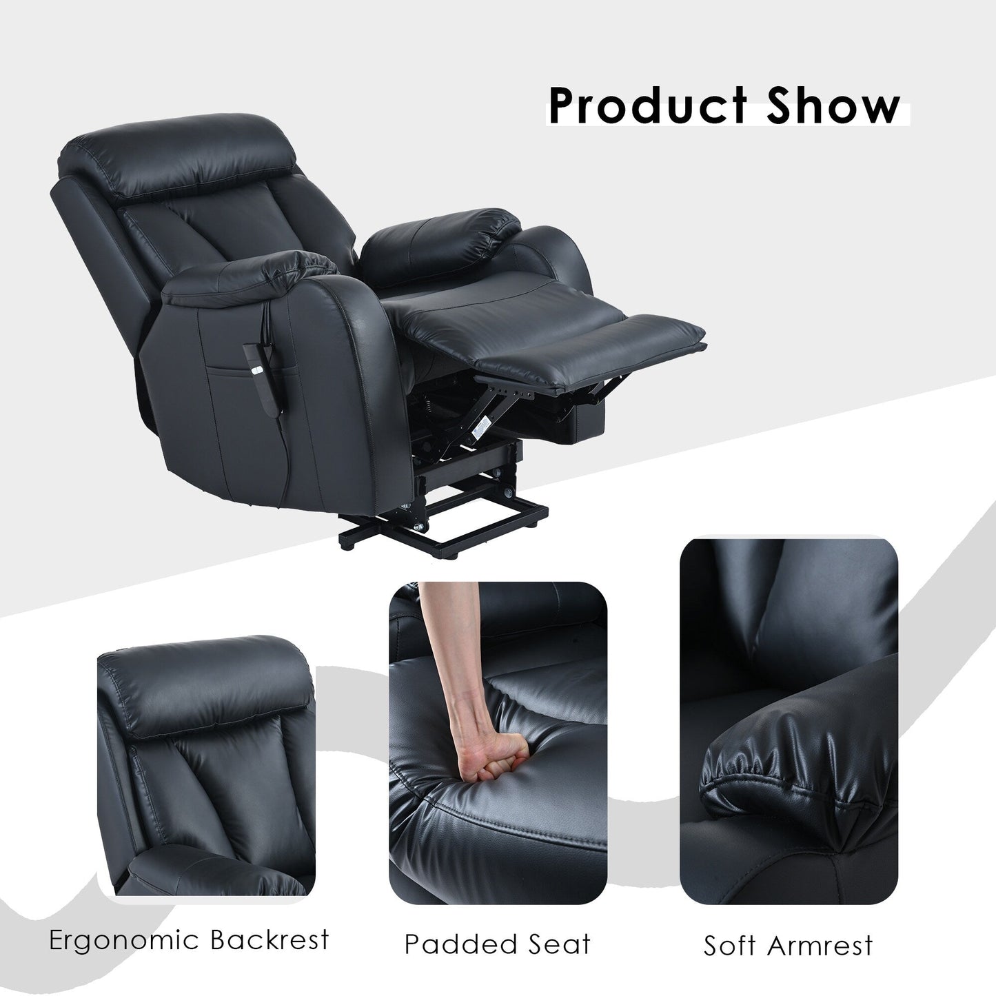 Power Lift Recliner for Elderly with Remote & Side Pocket