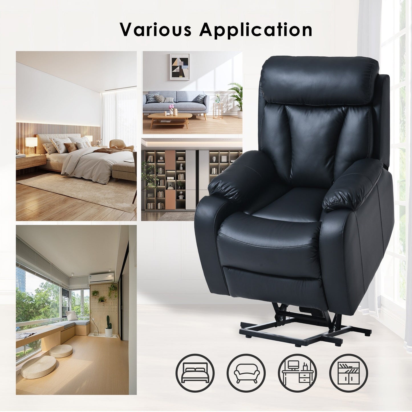 Power Lift Recliner for Elderly with Remote & Side Pocket