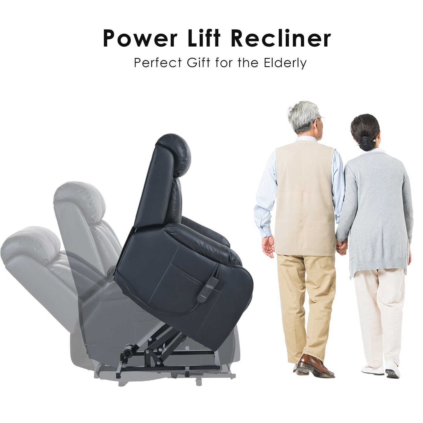 Power Lift Recliner for Elderly with Remote & Side Pocket