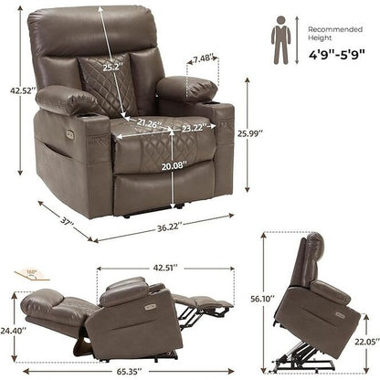 Power Lift Recliner for Seniors with Heat & Extended Footrest