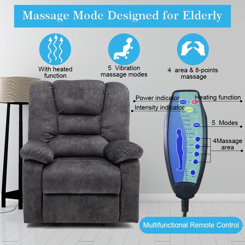 Power Lift Recliner w/Massage & Heating Function and USB Charging Portï¼Electric Reclining Chair