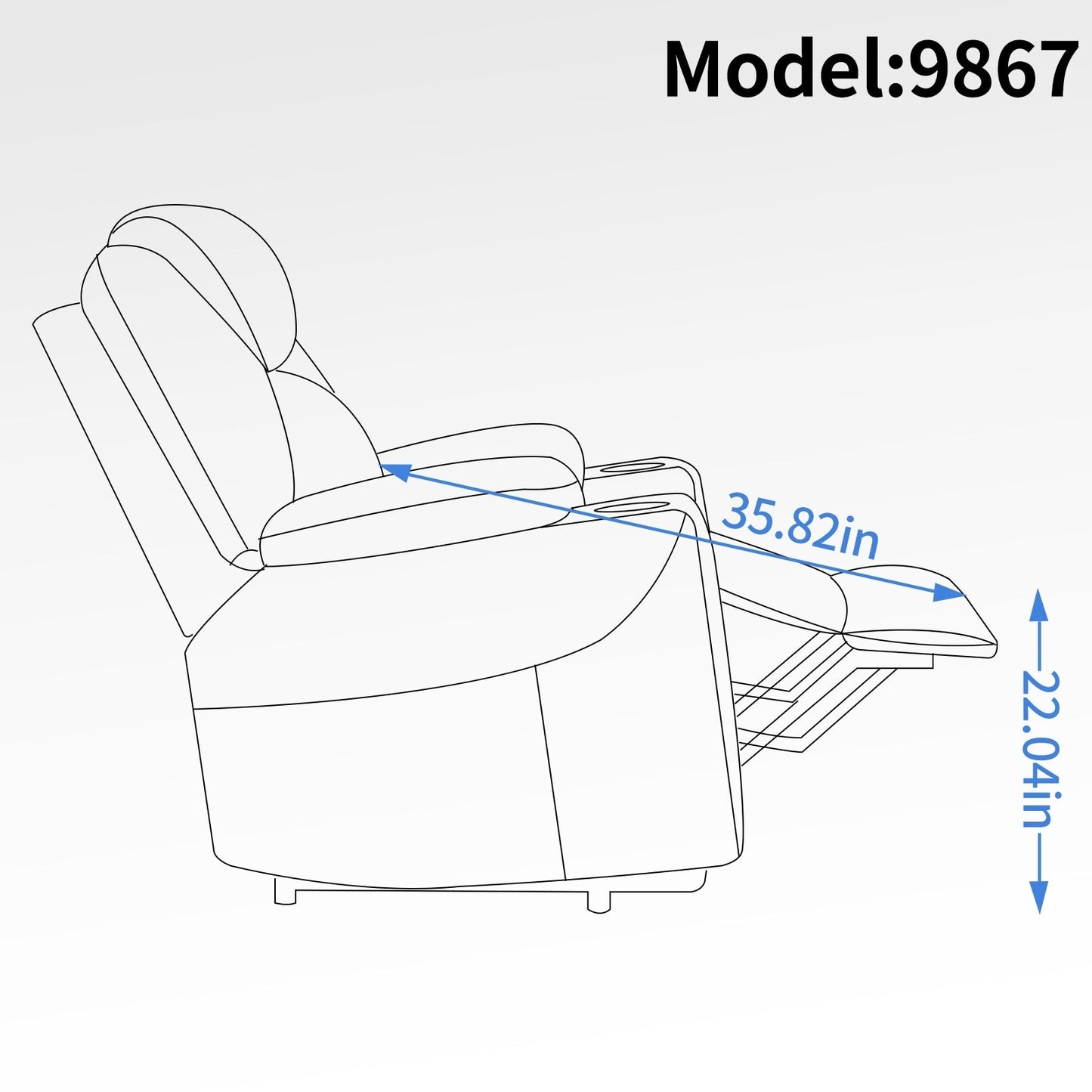 Power Lift Recliner with 8-Point Massage, Lumbar Heat, Dual USB Charging, and Stainless Steel Cup Holders