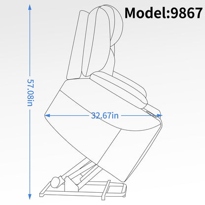 Power Lift Recliner with 8-Point Massage, Lumbar Heat, Dual USB Charging, and Stainless Steel Cup Holders