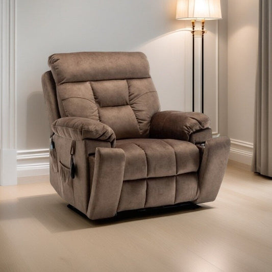 Power Lift Recliner with 8-Point Massage, Lumbar Heat, German OKIN Motor, Stainless Steel Cup Holder, and 10-Minute Setup