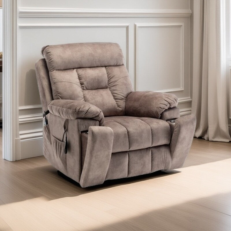 Power Lift Recliner with 8-Point Massage, Lumbar Heat, German OKIN Motor, Stainless Steel Cup Holder, and 10-Minute Setup