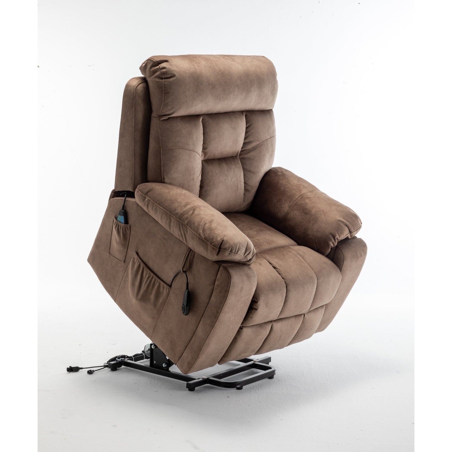 Power Lift Recliner with German Motor, Massage, Heat, Stainless Steel Cup Holders, and Quick Assembly