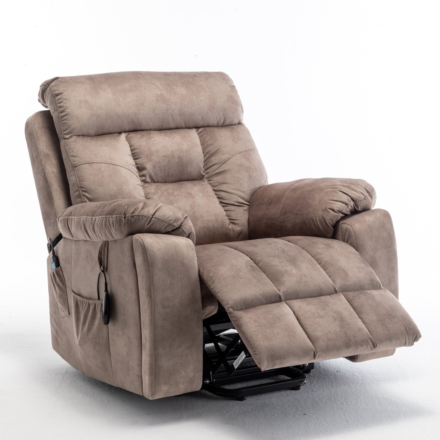 Power Lift Recliner with German Motor, Massage, Heat, Stainless Steel Cup Holders, and Quick Assembly