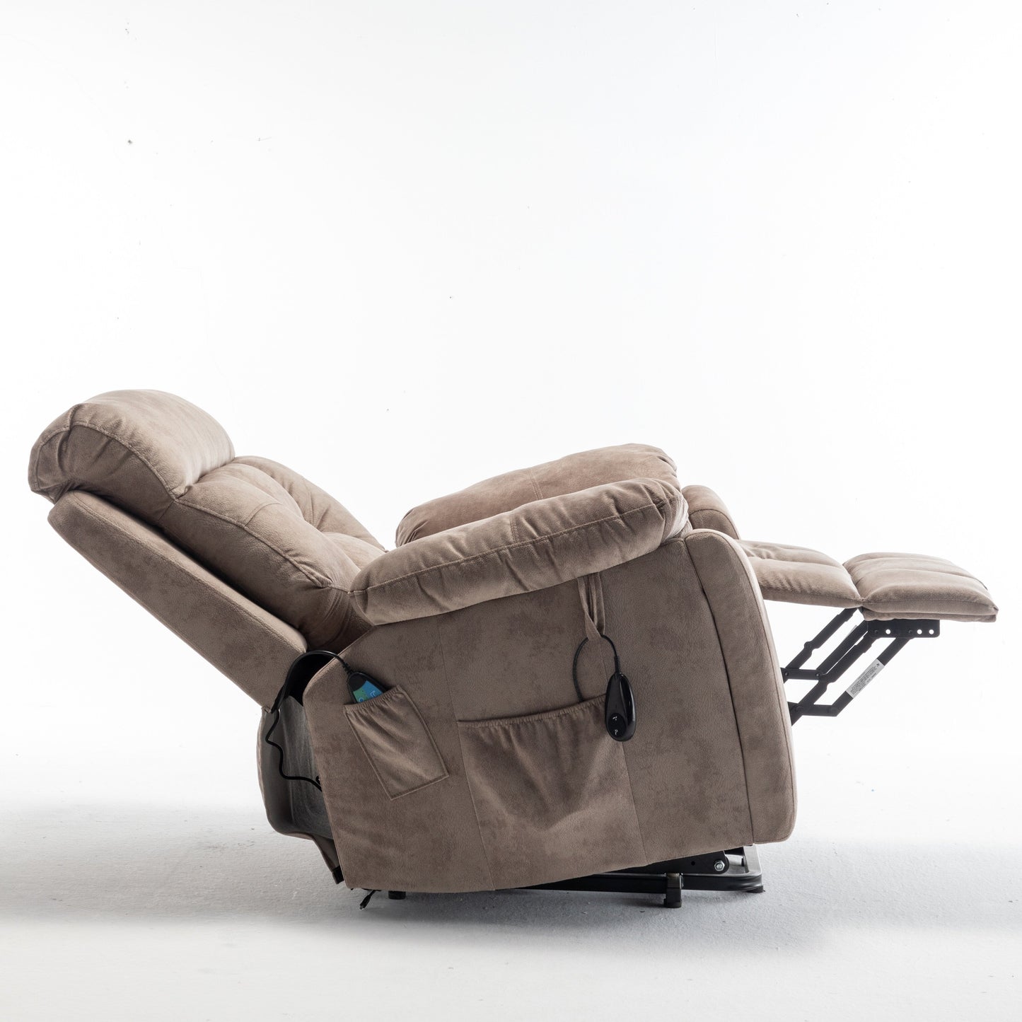 Power Lift Recliner with German Motor, Massage, Heat, Stainless Steel Cup Holders, and Quick Assembly