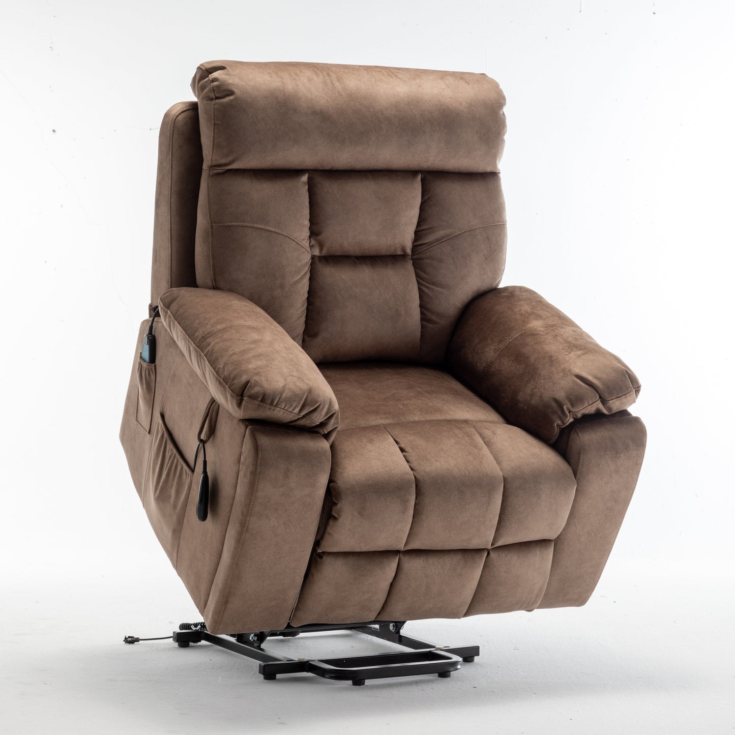Power Lift Recliner with German Motor, Massage, Heat, Stainless Steel Cup Holders, and Quick Assembly