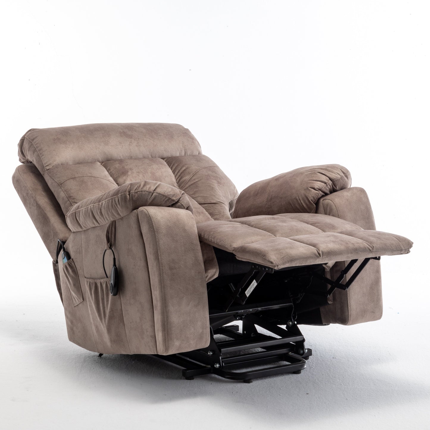 Power Lift Recliner with German Motor, Massage, Heat, Stainless Steel Cup Holders, and Quick Assembly