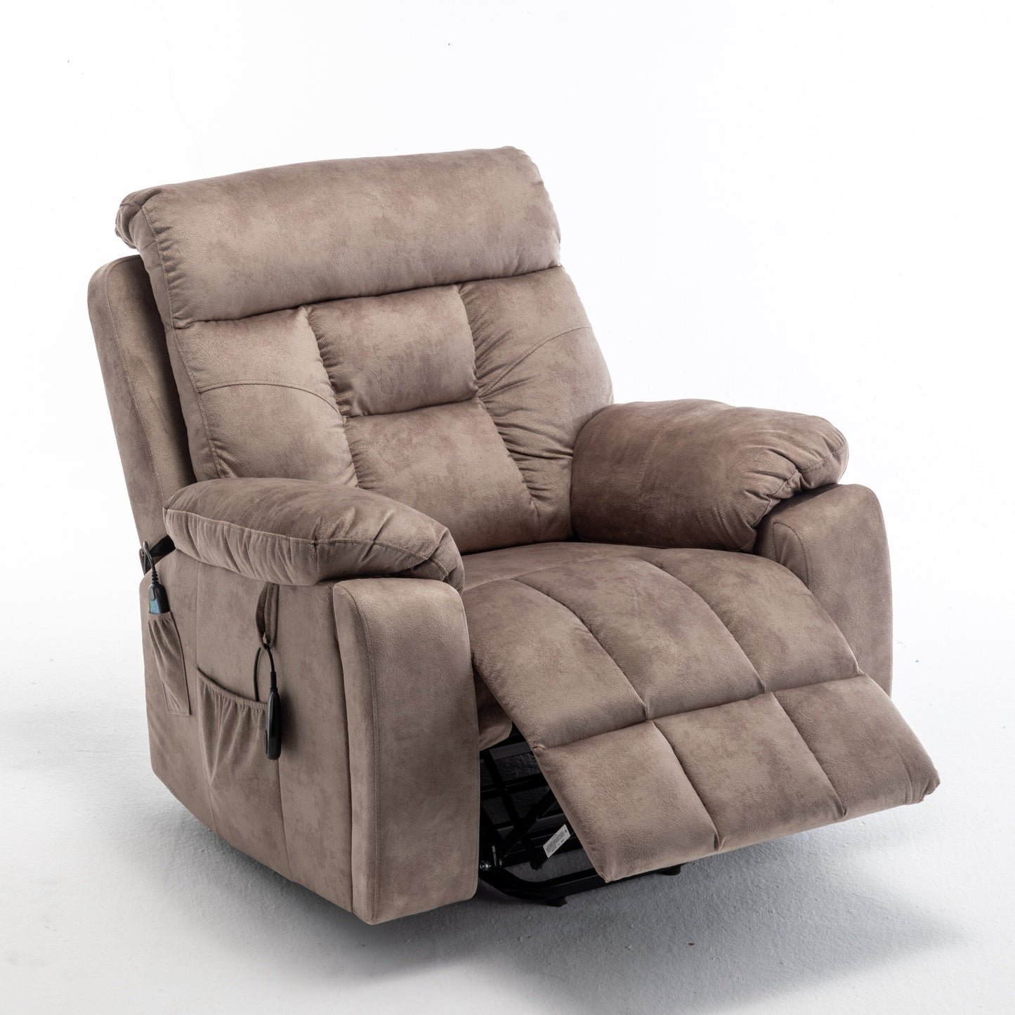 Power Lift Recliner with German Motor, Massage, Heat, Stainless Steel Cup Holders, and Quick Assembly