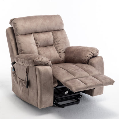 Power Lift Recliner with German Motor, Massage, Heat, Stainless Steel Cup Holders, and Quick Assembly