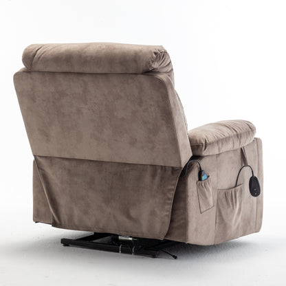 Power Lift Recliner with German Motor, Massage, Heat, Stainless Steel Cup Holders, and Quick Assembly