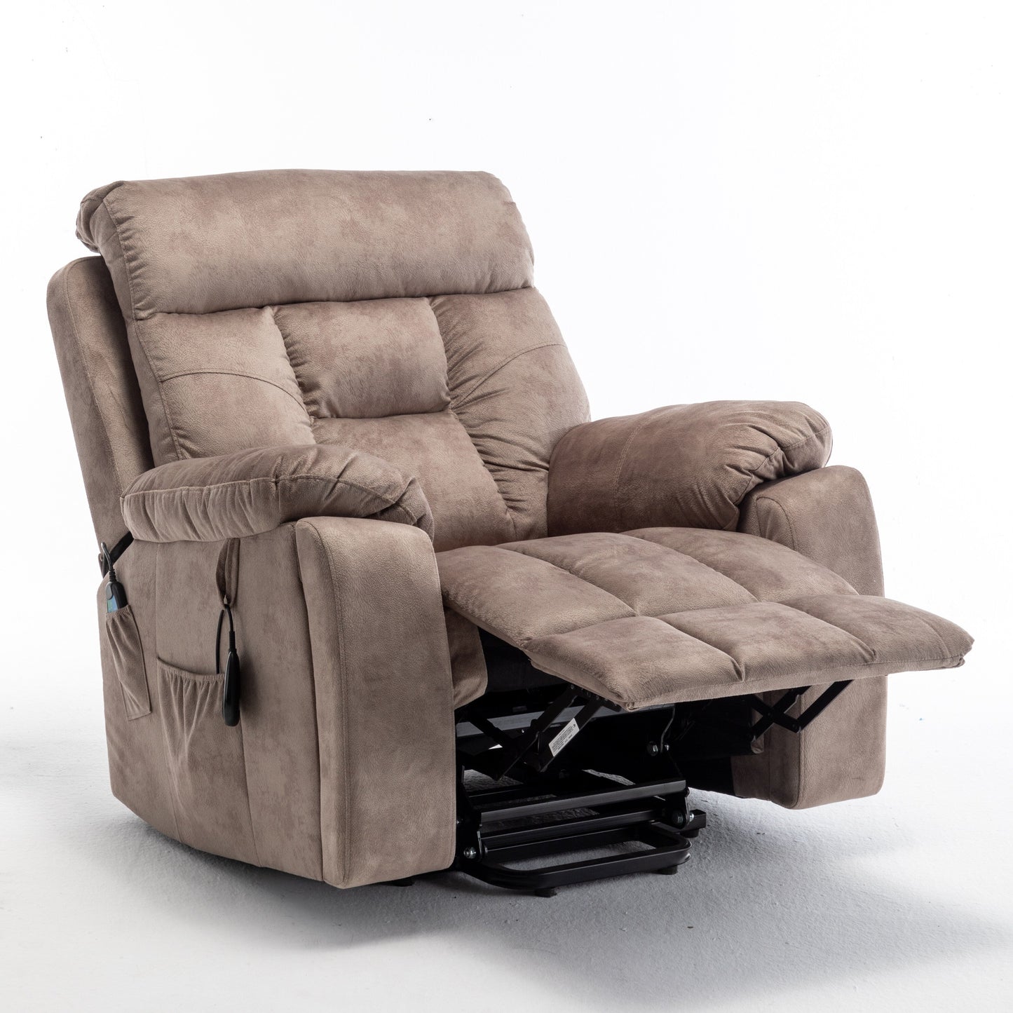 Power Lift Recliner with German Motor, Massage, Heat, Stainless Steel Cup Holders, and Quick Assembly