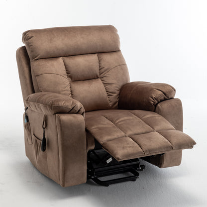 Power Lift Recliner with German Motor, Massage, Heat, Stainless Steel Cup Holders, and Quick Assembly