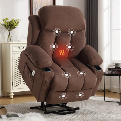 Power Lift Recliner with Heating, Vibration Massage, USB Charging, Remote Control & Storage Pockets for Seniors