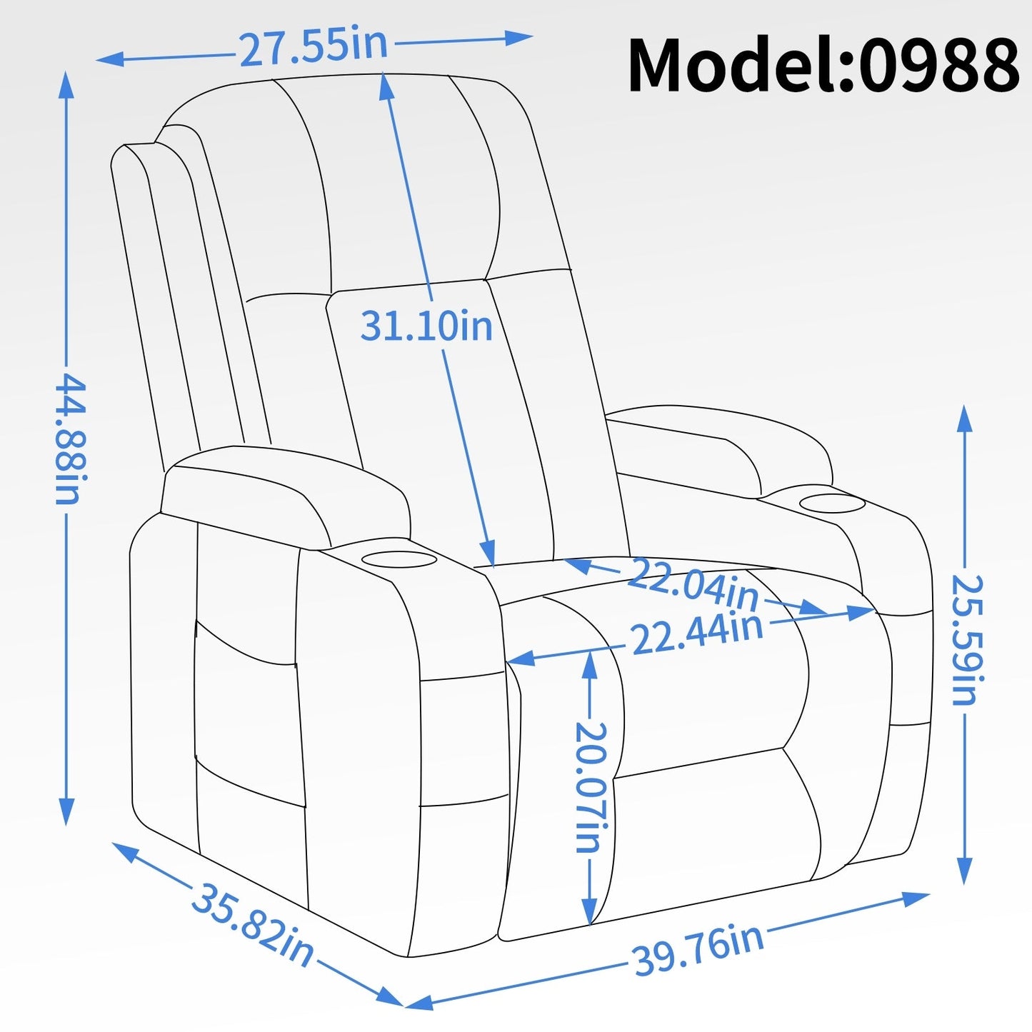 Power Lift Recliner with Massage & Lumbar Heat, USB Charging, Dual Cup Holders, and Spacious Side Storage