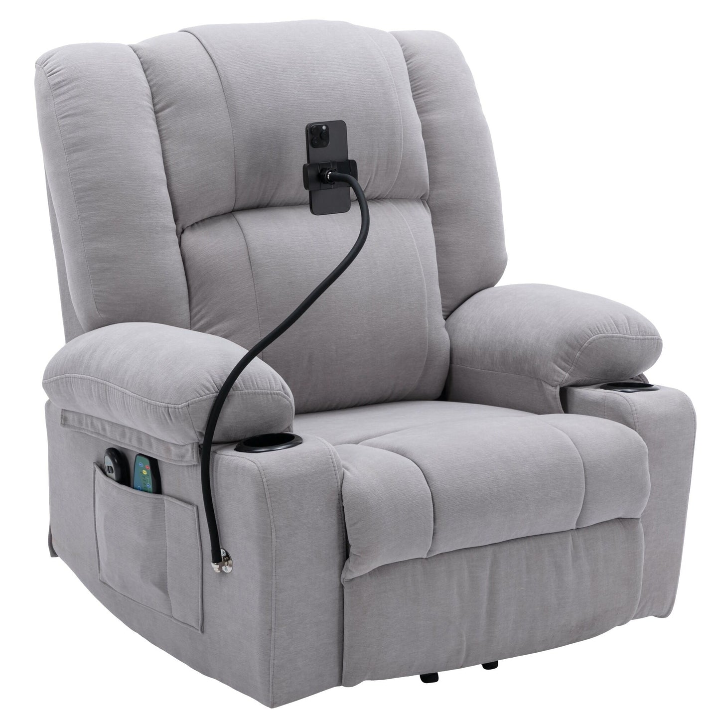 Power Lift Recliner with Massage, Heat & Phone Holder