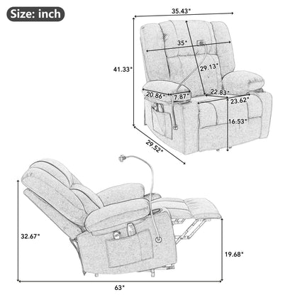 Power Lift Recliner with Massage, Heat & Phone Holder