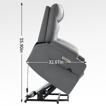 Power Lift Recliner with Massage, Heat & USB Ports